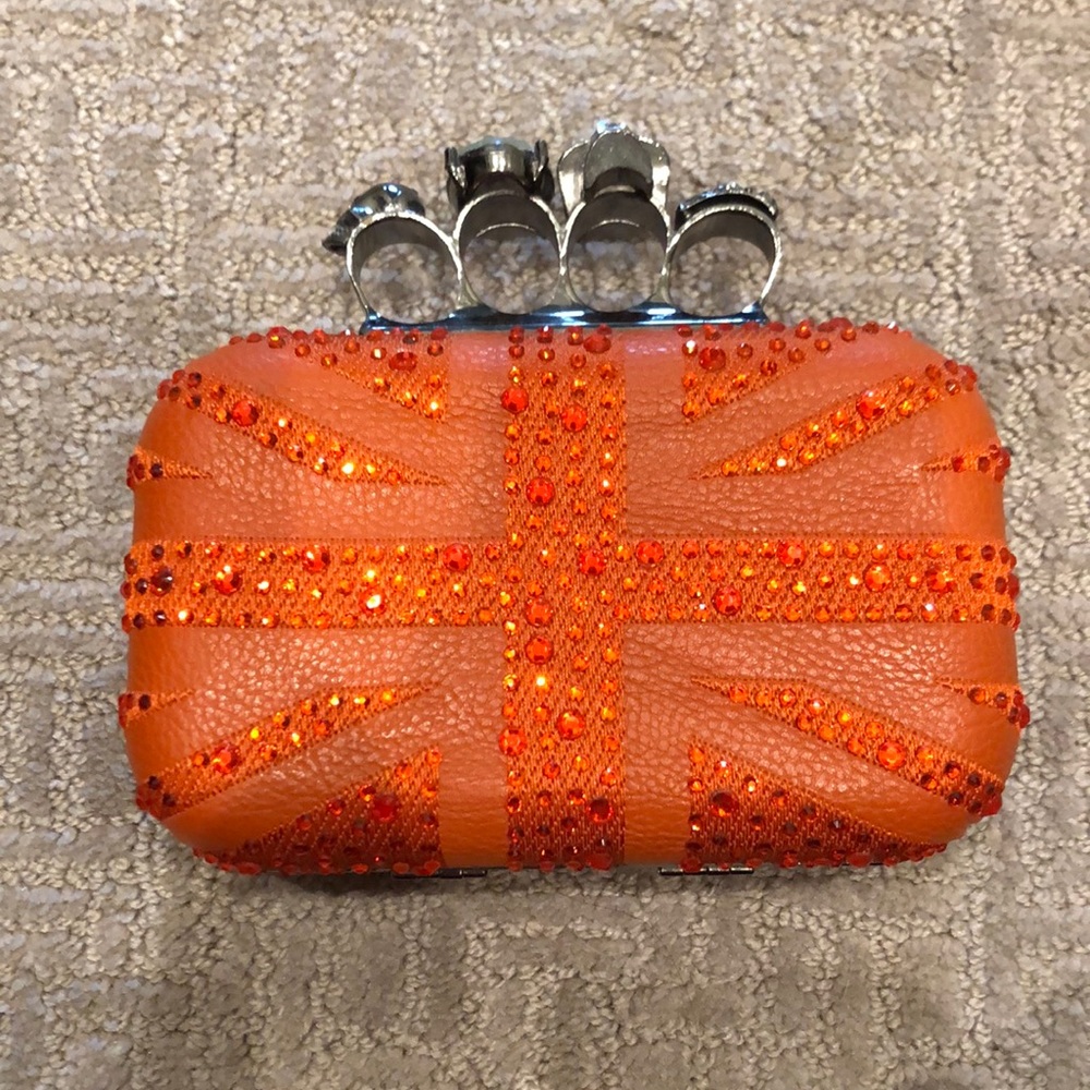 Orange English flag clutch